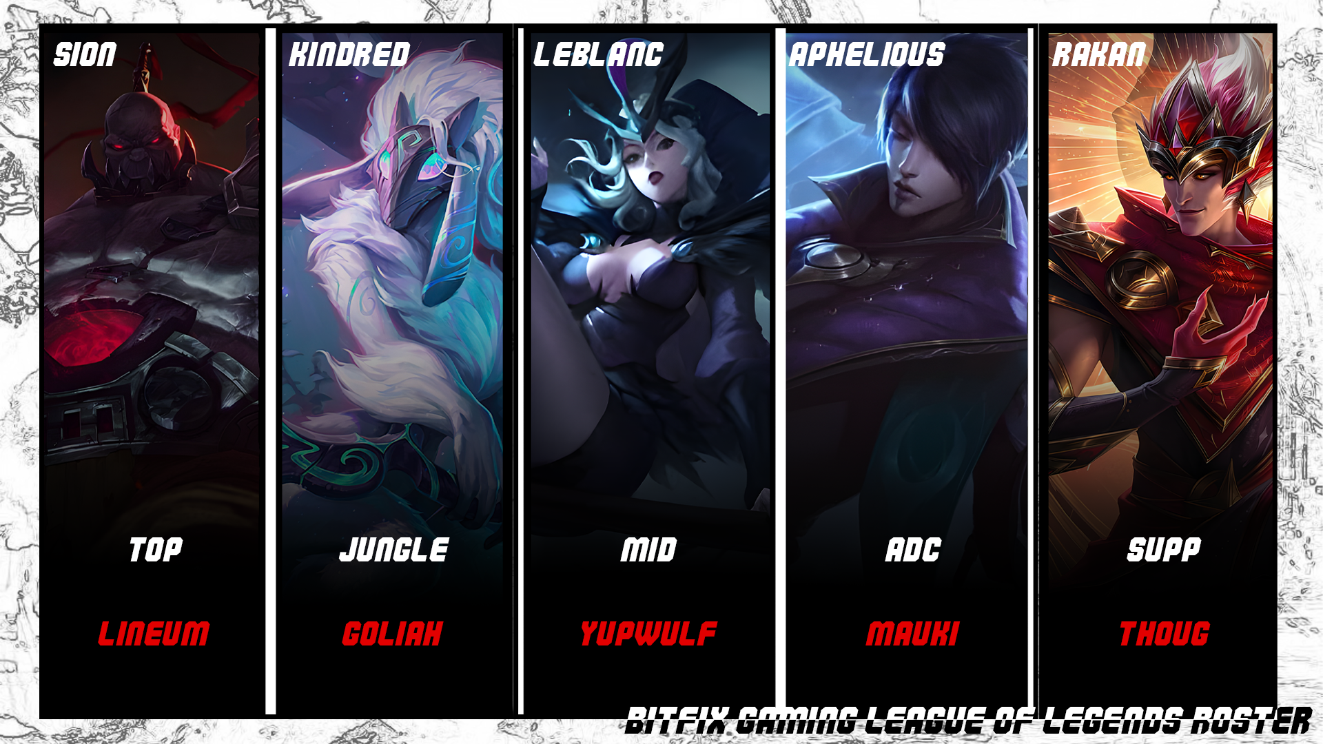 Introducing Our New League of Legends Roster! Bitfix Gaming